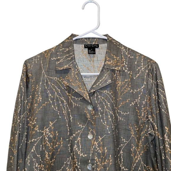 C'est City 100% Silk Woman Blouse Size 4 - Picture 3 of 6